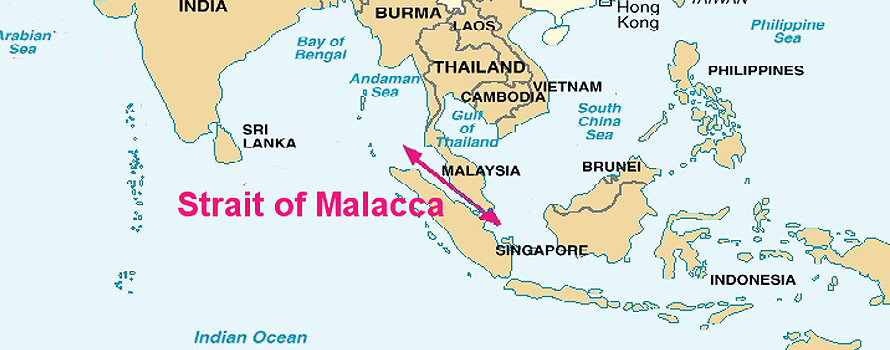 Malacca Strait On World Map China and India fight for the gates of the Strait of Malacca 